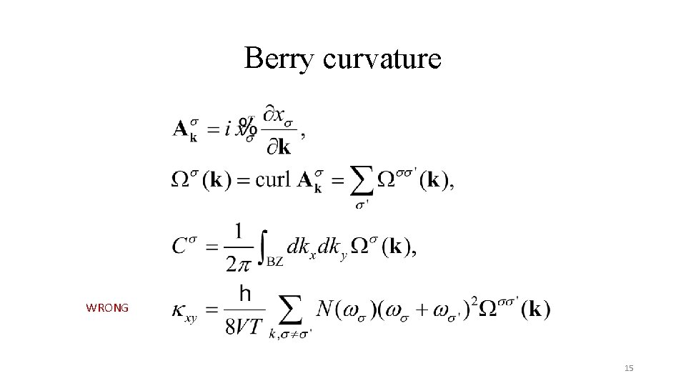 Berry curvature WRONG 15 