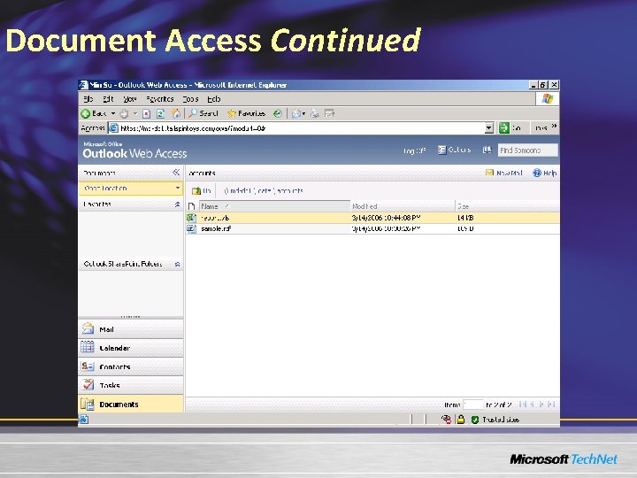 Document Access Continued 