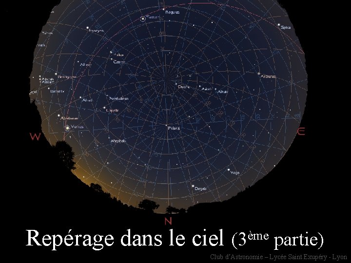 Repérage dans le ciel (3ème partie) Club d’Astronomie – Lycée Saint Exupéry - Lyon