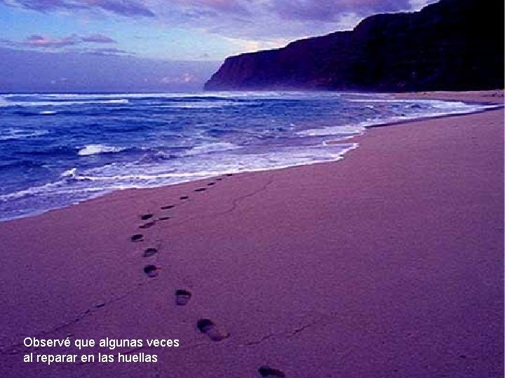 Observé que algunas veces al reparar en las huellas Observé que algunas veces al reparar en las huellas