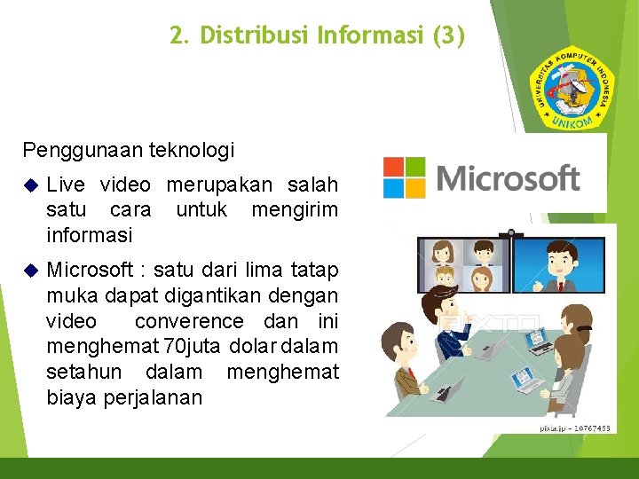 2. Distribusi Informasi (3) Penggunaan teknologi Live video merupakan salah satu cara untuk mengirim