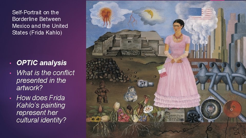 Self-Portrait on the Borderline Between Mexico and the United States (Frida Kahlo) OPTIC analysis