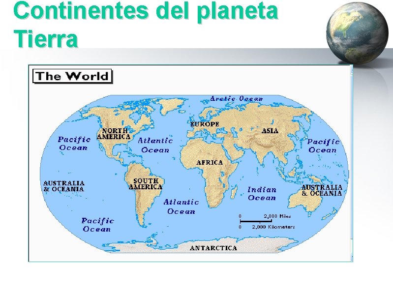 Continentes del planeta Tierra 