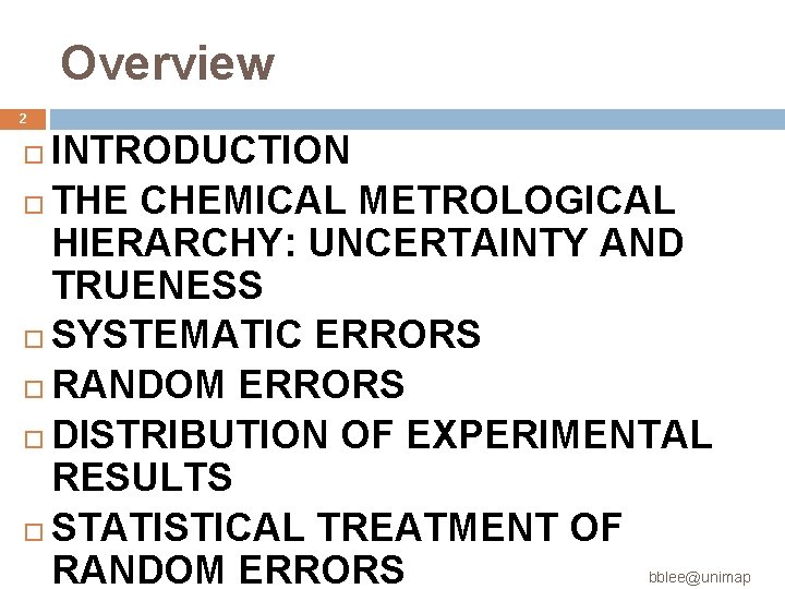 ANALYTICAL PROPERTIES PART I ERT 207 ANALYTICAL CHEMISTRY