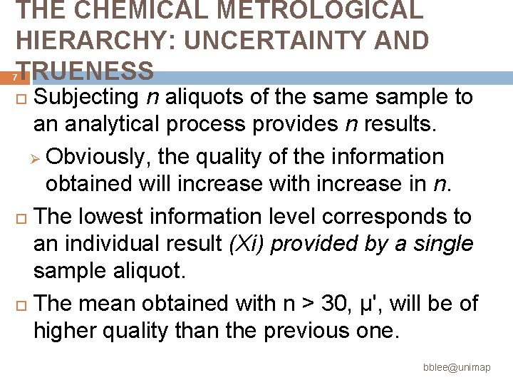 ANALYTICAL PROPERTIES PART I ERT 207 ANALYTICAL CHEMISTRY