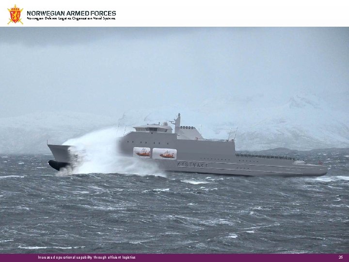 Norwegian Defence Logistics Organisation Naval Systems Increased operational capability through efficient logistics 25 