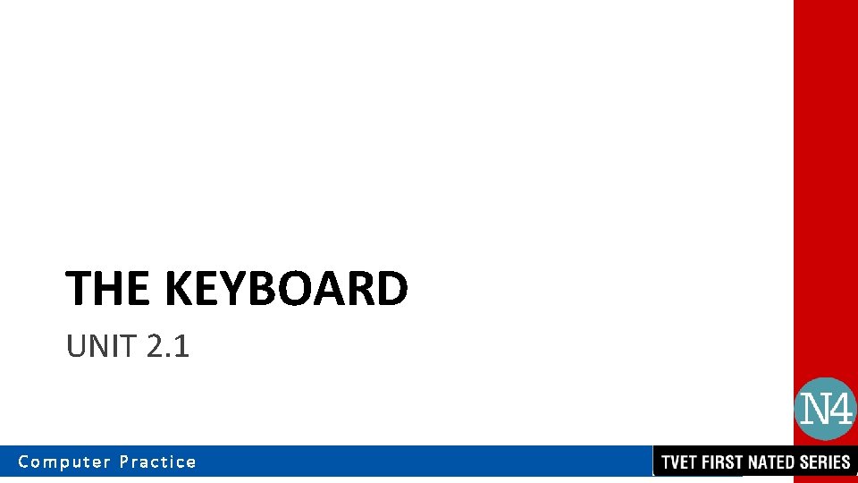 THE KEYBOARD UNIT 2. 1 Computer Practice 