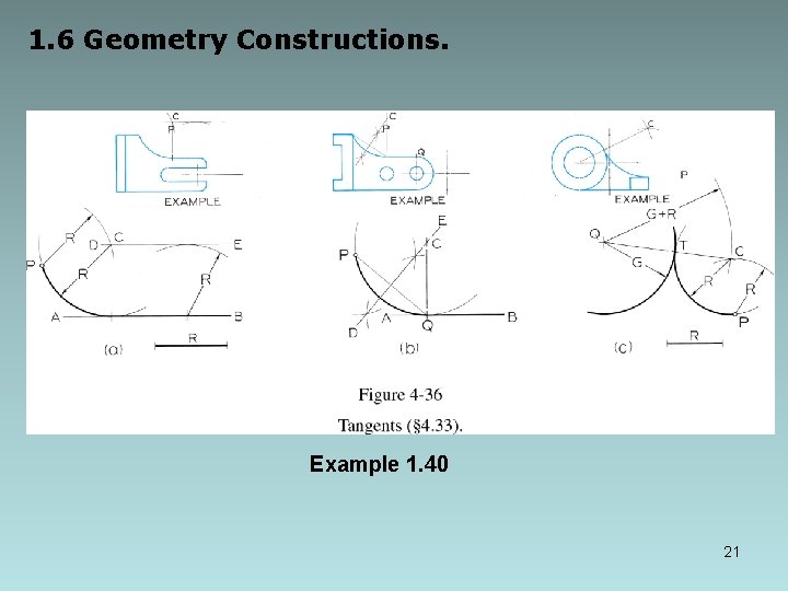 1. 6 Geometry Constructions. Example 1. 40 21 1. 6 Geometry Constructions. Example 1. 40 21