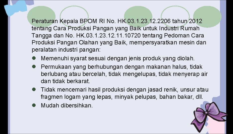 Peraturan Kepala BPOM RI No. HK. 03. 1. 23. 12. 2206 tahun 2012 tentang