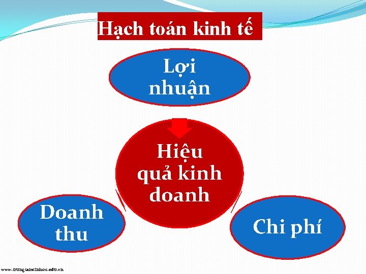 Hạch toán kinh tế Lợi nhuận Doanh thu www. trungtamtinhoc. edu. vn Hiệu quả