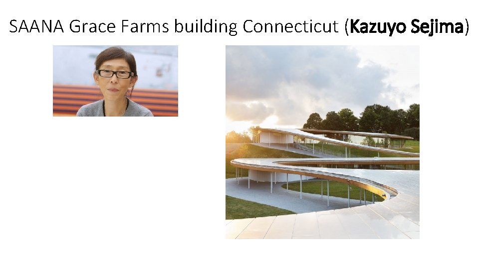 SAANA Grace Farms building Connecticut (Kazuyo Sejima) SAANA Grace Farms building Connecticut (Kazuyo Sejima)