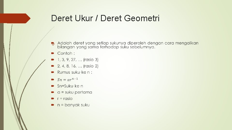 Deret Ukur / Deret Geometri 