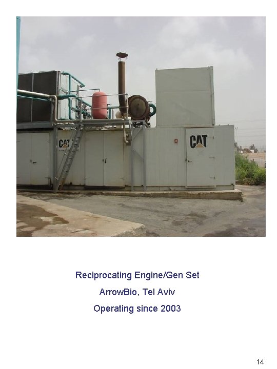 Reciprocating Engine/Gen Set Arrow. Bio, Tel Aviv Operating since 2003 14 