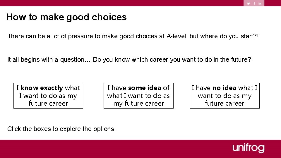 How to make good choices There can be a lot of pressure to make