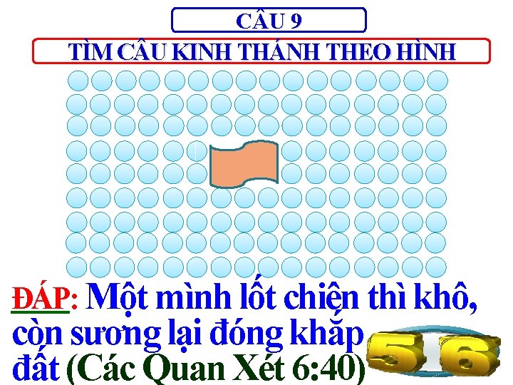 C U 9 TÌM C U KINH THÁNH THEO HÌNH ĐÁP: Một mình lốt