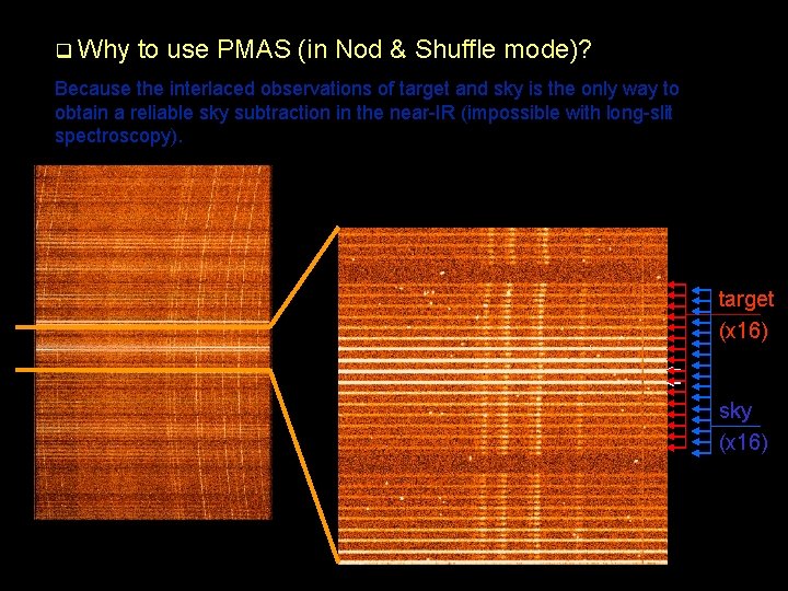 q Why to use PMAS (in Nod & Shuffle mode)? Because the interlaced observations