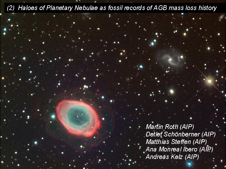 (2) Haloes of Planetary Nebulae as fossil records of AGB mass loss history Martin