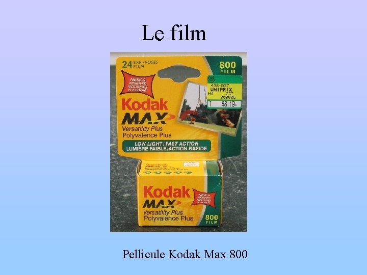 Le film Pellicule Kodak Max 800 