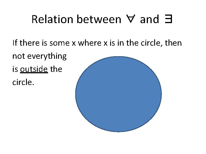 Relation between ∀ and ∃ If there is some x where x is in