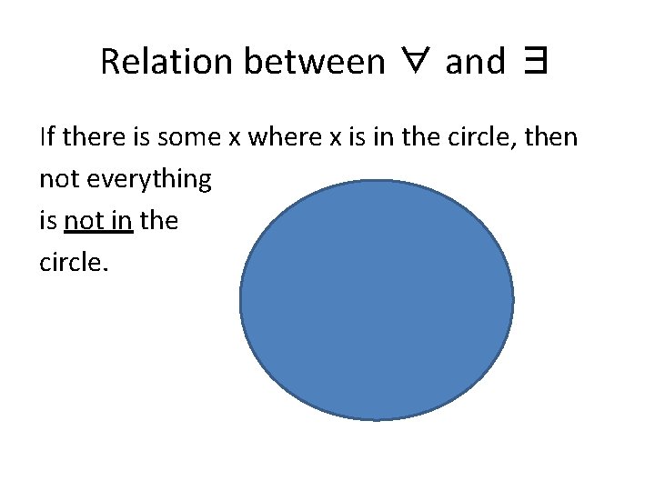 Relation between ∀ and ∃ If there is some x where x is in