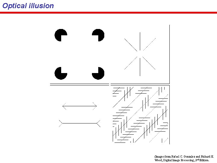 Optical illusion (Images from Rafael C. Gonzalez and Richard E. Wood, Digital Image Processing,