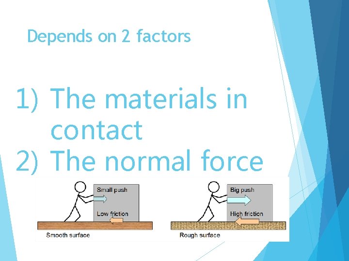 Depends on 2 factors 1) The materials in contact 2) The normal force 