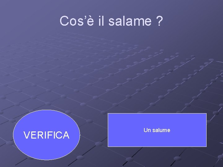 Cos’è il salame ? VERIFICA Un salume 