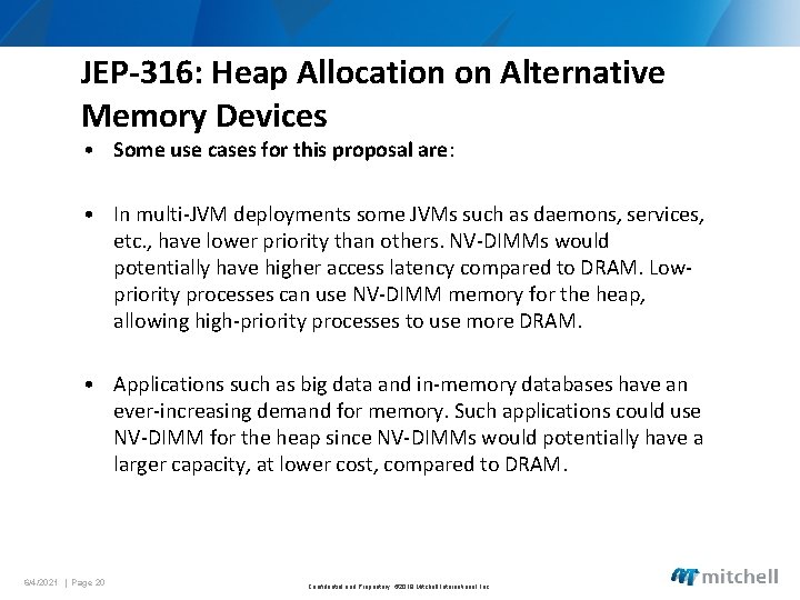 JEP-316: Heap Allocation on Alternative Memory Devices • Some use cases for this proposal