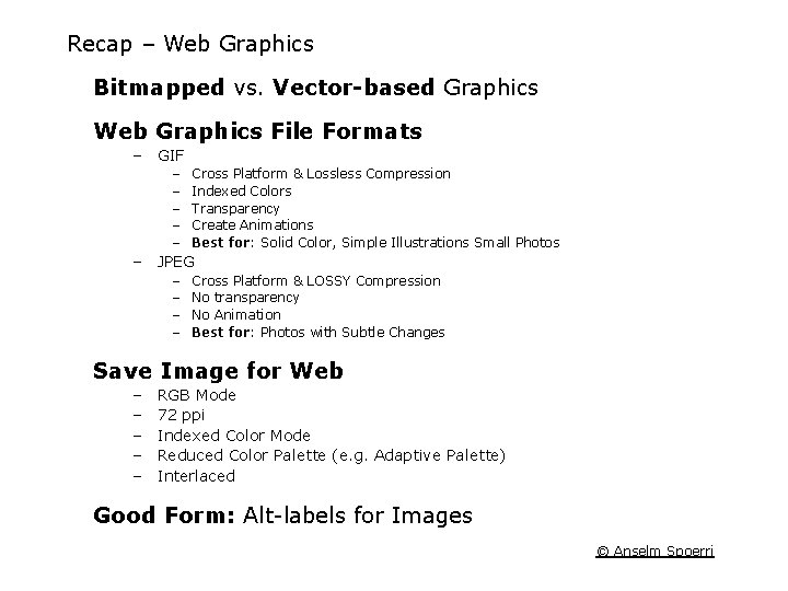 Lecture 4 Overview Exercise 2 Meaning Web Design