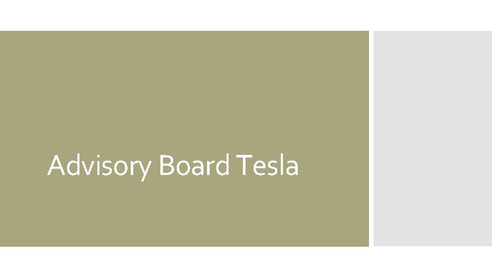 Advisory Board Tesla 