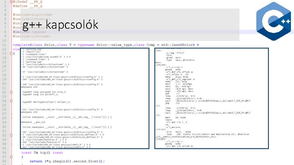 g++ kapcsolók 