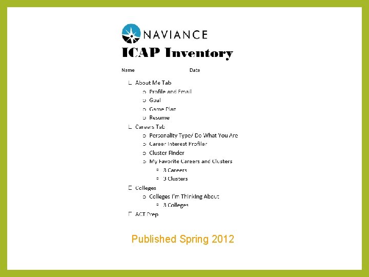 Published Spring 2012 Published Spring 2012