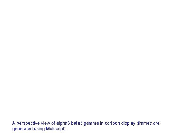 A perspective view of alpha 3 beta 3 gamma in cartoon display (frames are