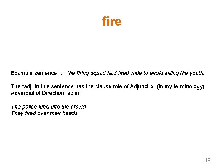 fire Example sentence: … the firing squad had fired wide to avoid killing the