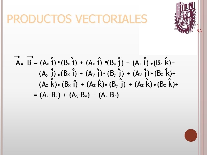 A. B = (Ax i) (Bx i) + (Ax i) (By j) + (Ax
