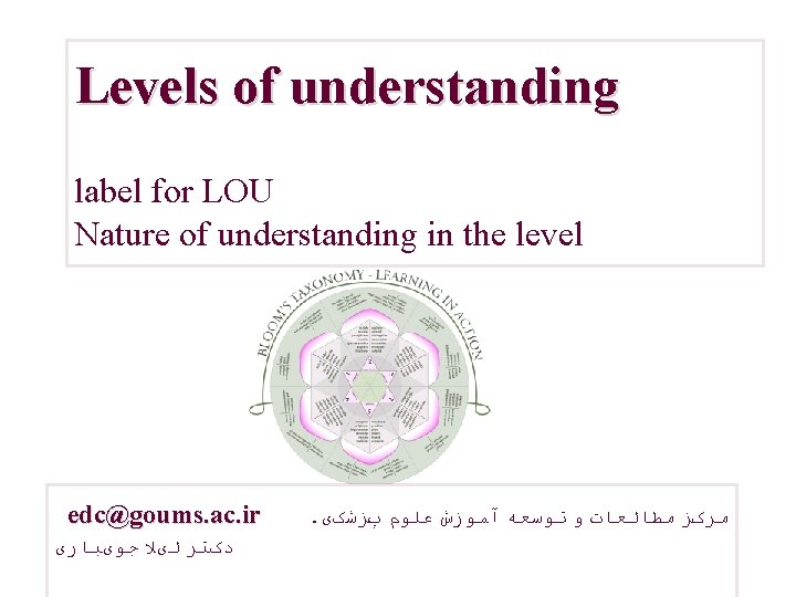 Levels of understanding label for LOU Nature of understanding in the level edc@goums. ac.