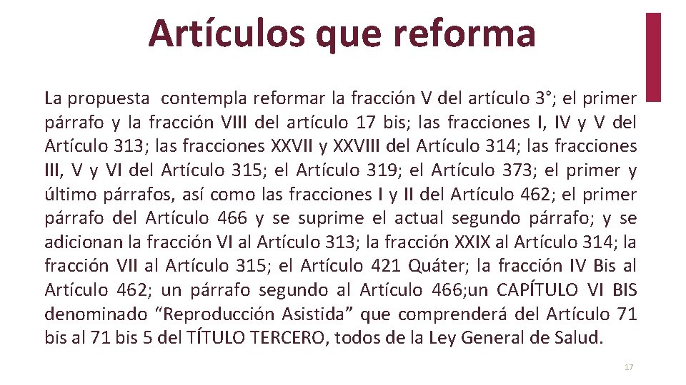 Propuesta de reformas a la Ley General de