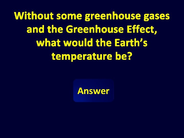 Without some greenhouse gases and the Greenhouse Effect, what would the Earth’s temperature be?