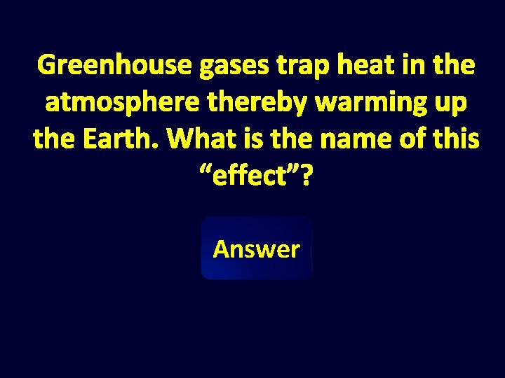 Greenhouse gases trap heat in the atmosphere thereby warming up the Earth. What is