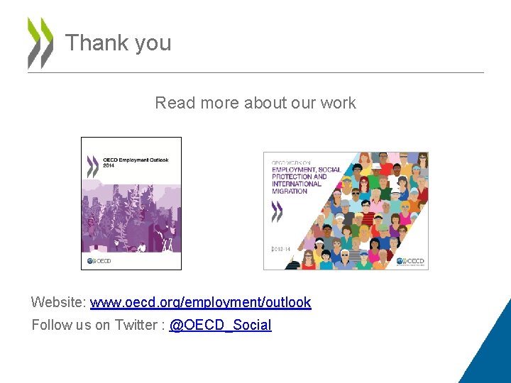 Thank you Read more about our work Website: www. oecd. org/employment/outlook Follow us on