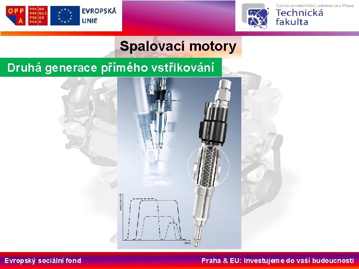 Spalovací motory Druhá generace přímého vstřikování Evropský sociální fond Praha & EU: Investujeme do