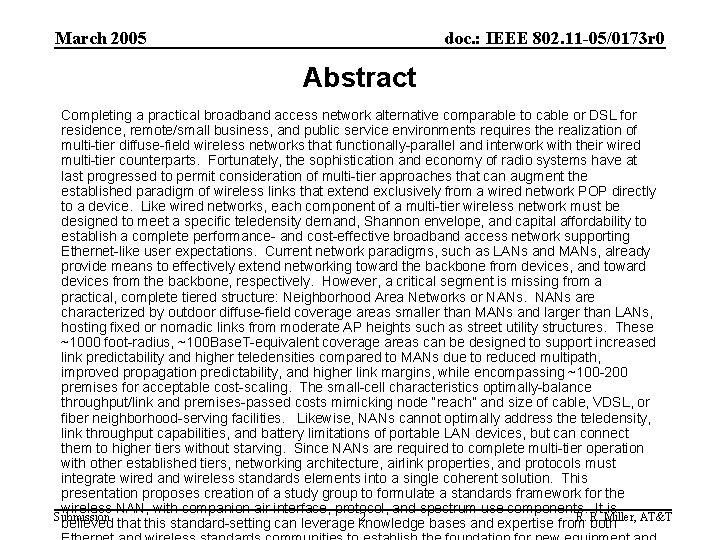 March 2005 doc. : IEEE 802. 11 -05/0173 r 0 Abstract Completing a practical