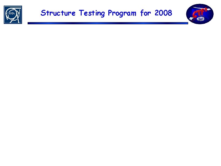 Structure Testing Program for 2008 
