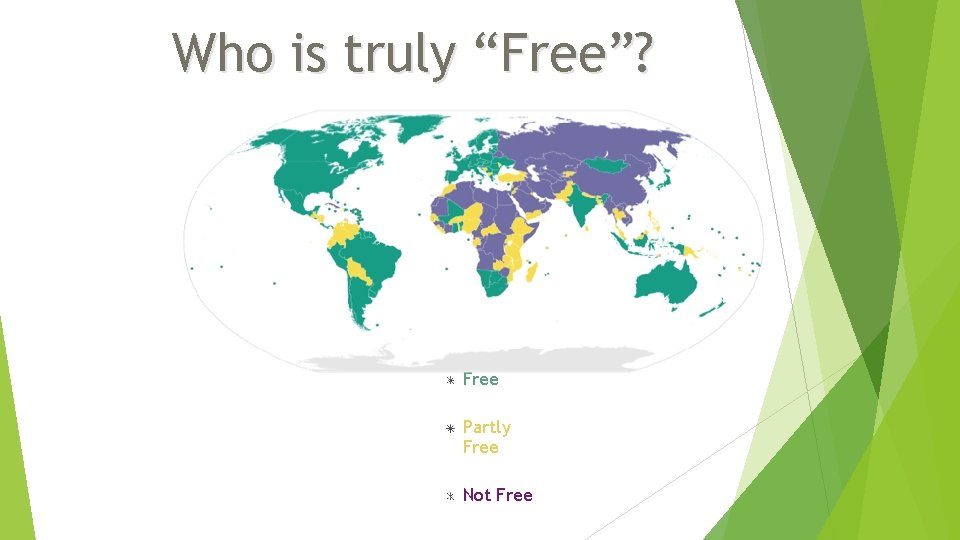 Who is truly “Free”? Free Partly Free Not Free Who is truly “Free”? Free Partly Free Not Free