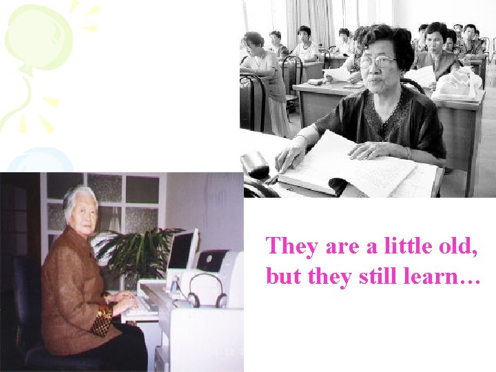 They are a little old, but they still learn… 