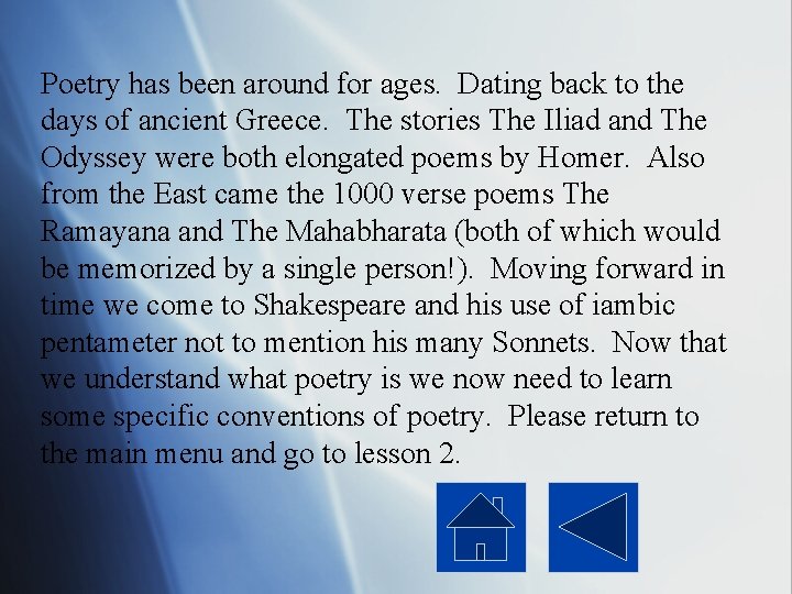 Exploring Poetry A look at poetry for middle