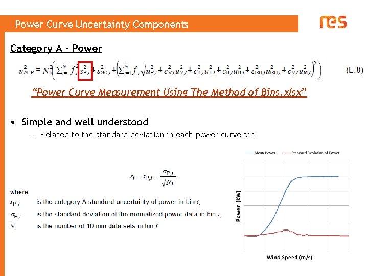 Power Curve Uncertainty Components Category A - Power “Power Curve Measurement Using The Method