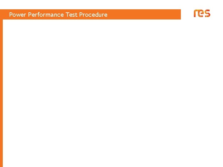 Power Performance Test Procedure 