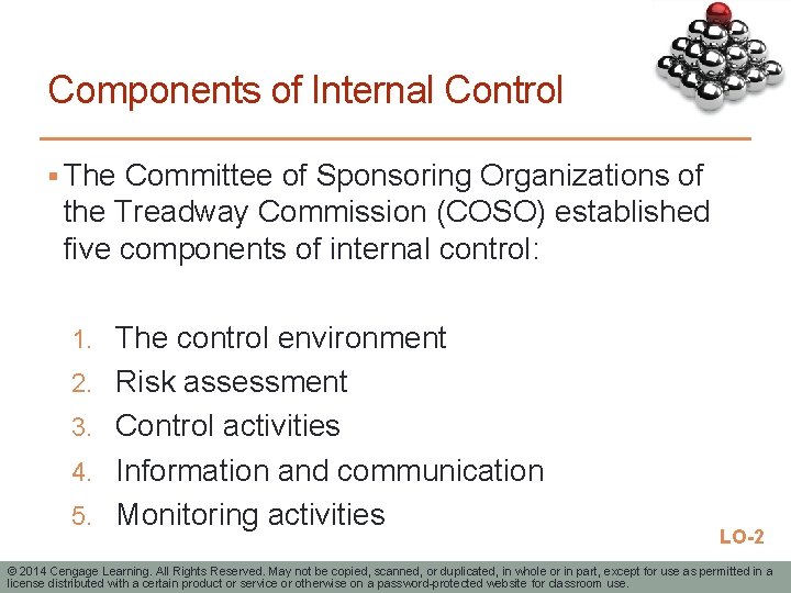 Components of Internal Control § The Committee of Sponsoring Organizations of the Treadway Commission