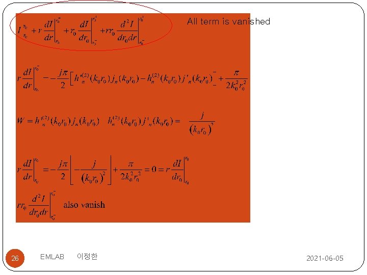 All term is vanished 26 EMLAB 이정한 2021 -06 -05 